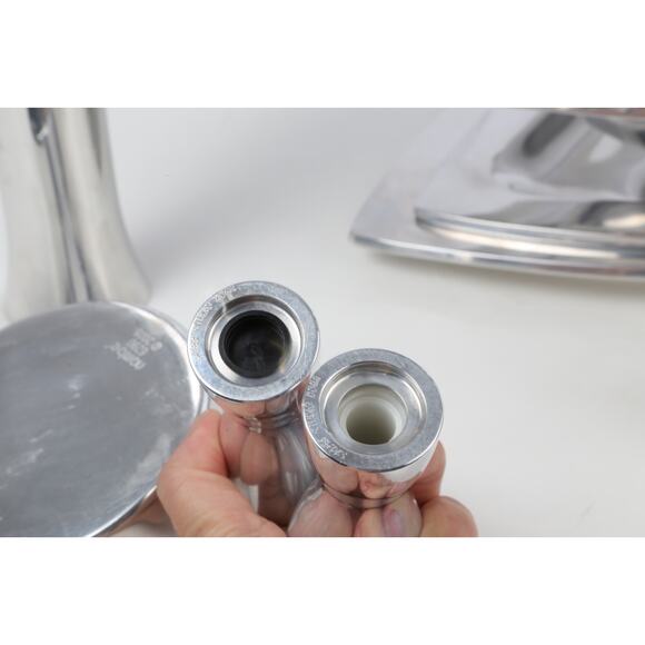 Nobe Silver Plated Set Vase Candle Holders Wine Rack Plates & Bowl Décor Holiday - Picture 15 of 16